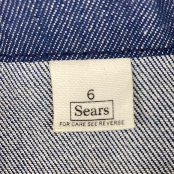 Vintage 70s Sears Toughskins Dark Denim Snap Work Shirt Embroidered Sz 6 Small - Picture 14 of 15